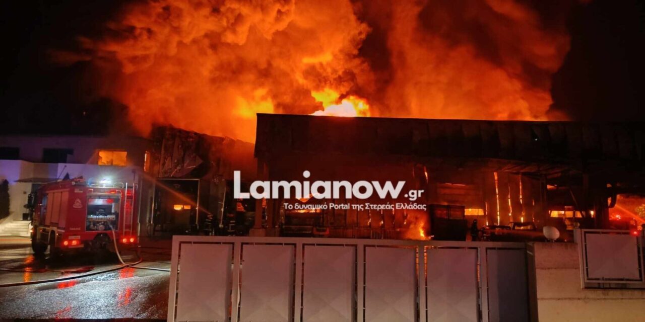 Κάηκαν εξ’ ολοκλήρου οι εγκαταστάσεις της εταιρείας “Γιαννίτσης” στην ΒΙΠΕ Λαμίας μετά από μεγάλη πυρκαγιά! (Φώτο, Βίντεο)