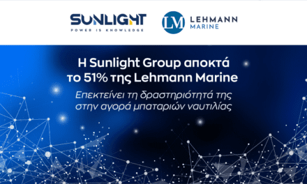 Η Sunlight Group αποκτά το 51% της Lehmann Marine  επεκτείνοντας τη δραστηριότητά της στην αγορά μπαταριών ναυτιλίας